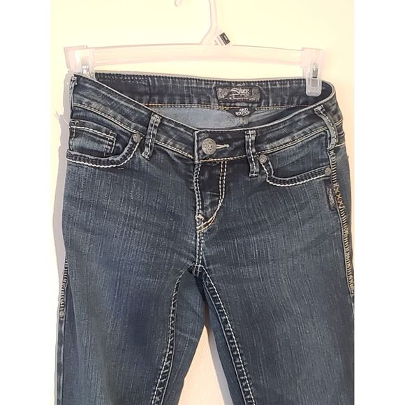 Women's Silver Jeans Co., Aiko Bootcut, W27/L31, Dark Blue - Picture 4 of 9